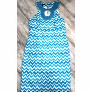 INC turquoise dress with chevrons